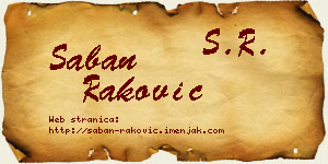 Šaban Raković vizit kartica